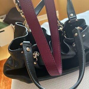 Burberry Black and Burgundy Shoulder Bag